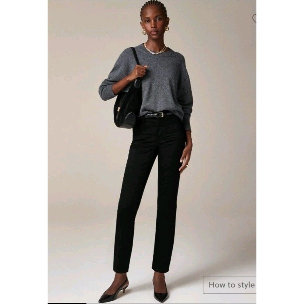 J.Crew Slim Jean True Black 2003 Super Stretch Mid-Rise CC545 $148 Size 28 NWT